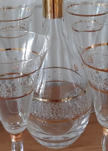 Altın Detaylı Cam Şarap Kadeh Seti - Görsel 4