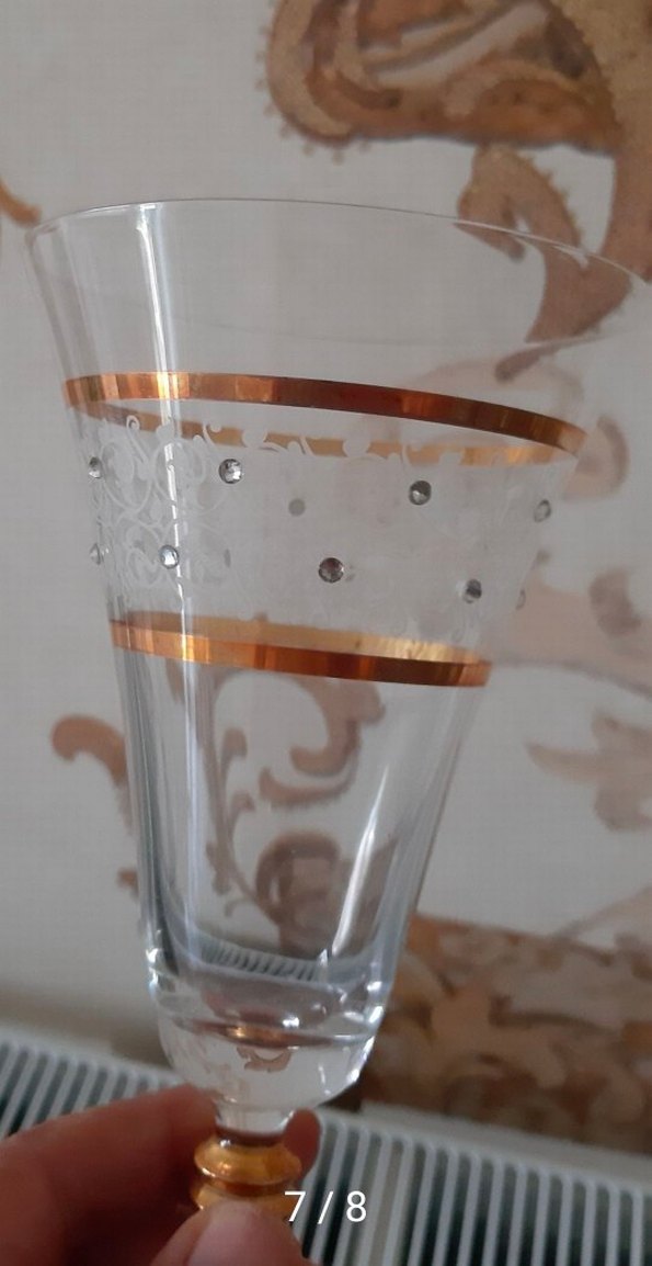 Altın Detaylı Cam Şarap Kadeh Seti - Görsel 5