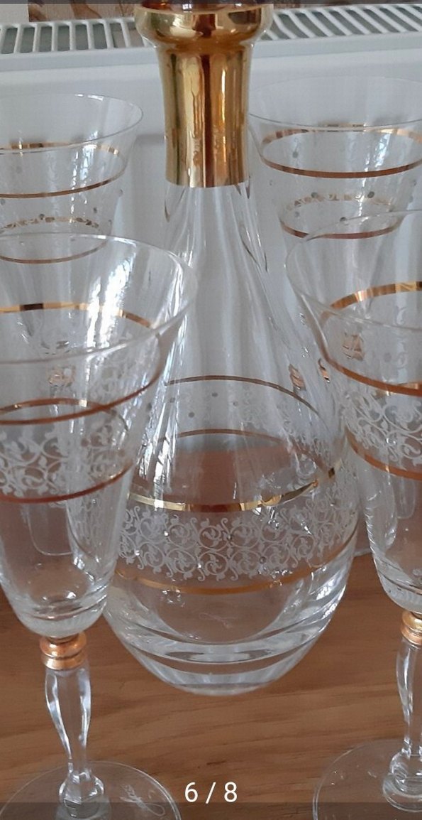 Altın Detaylı Cam Şarap Kadeh Seti - Görsel 4