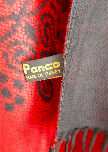 Uzun Kırmızı Desenli Bohem Kadın Panço - Görsel 3