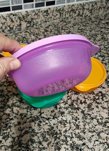  Beden çeşitli Renk Tupperware 5,li şeker kaplari