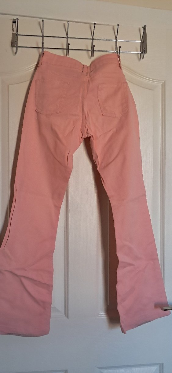 Düğmeli Pembe Midi Denim Kadın Pantolon - Görsel 2