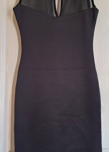 Desenli lacivert kısa Kalem Elbise - Görsel 3