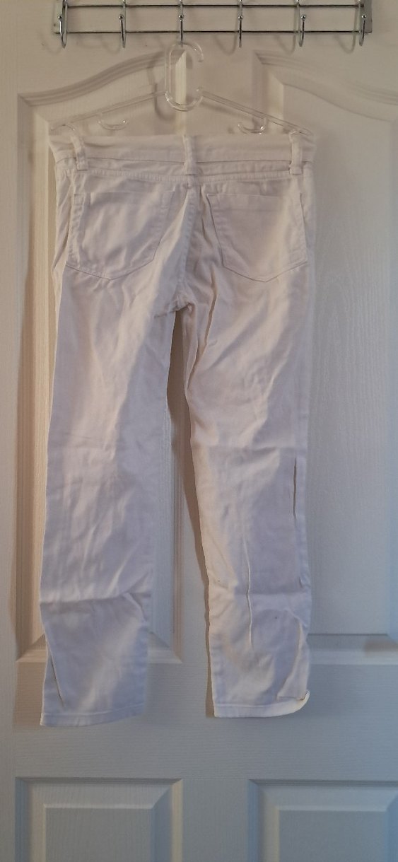 Kadın Beyaz Yırtık  Kot Pantolon - Görsel 2