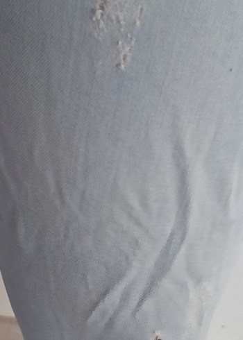 Kadın Pastel Mavi Dar Kesim  Denim Pantolon - Görsel 3