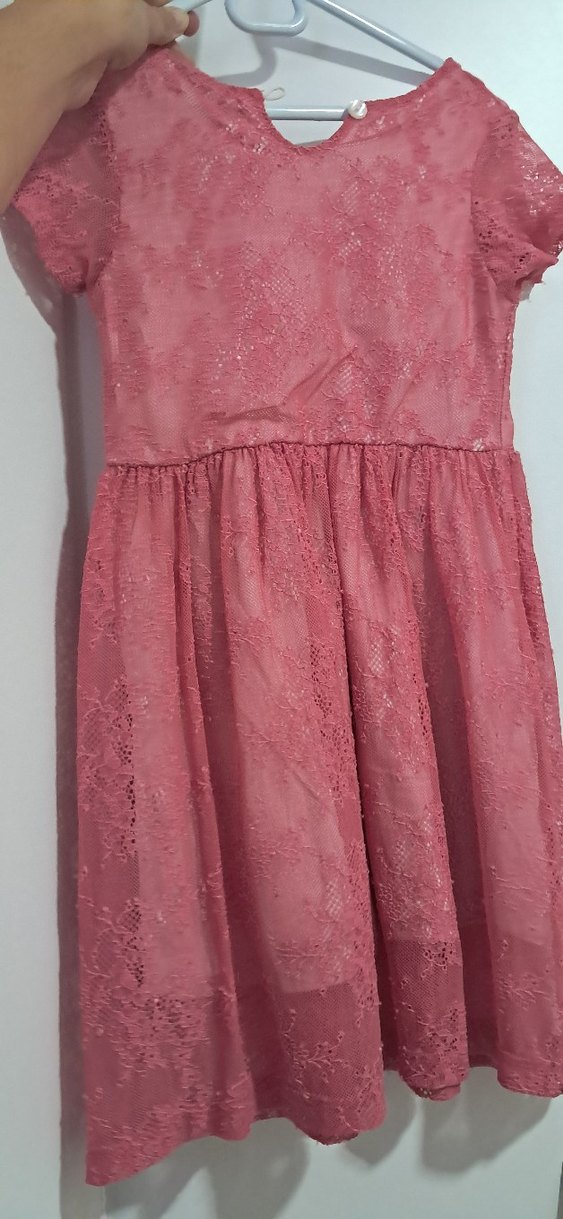 Pembe Dantel Kız Çocuk Elbisesi - Görsel 2