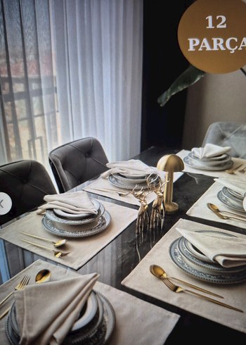 13 adet organik ham yıkanmış Keten Amerikan servis ve servis peç - Görsel 4