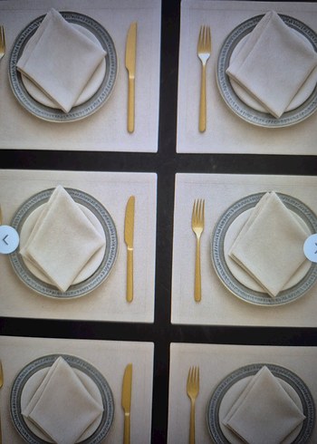 13 adet organik ham yıkanmış Keten Amerikan servis ve servis peç - Görsel 2