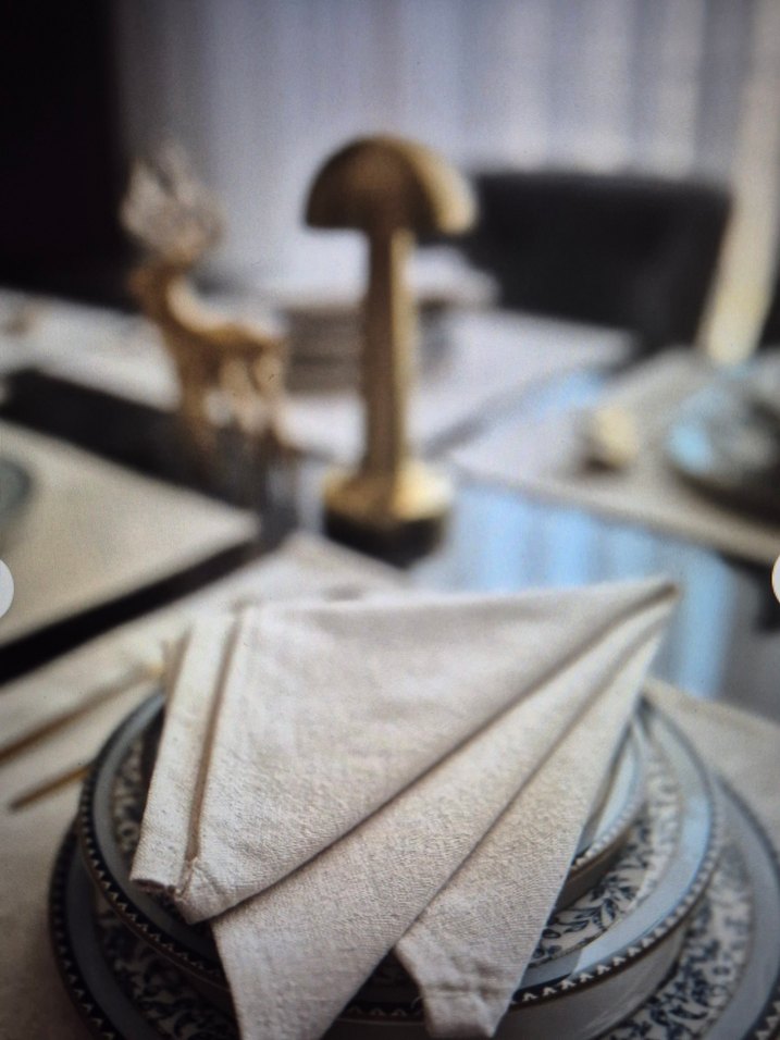 13 adet organik ham yıkanmış Keten Amerikan servis ve servis peç - Görsel 5