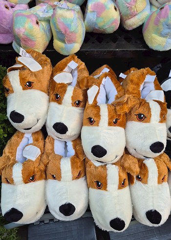 Kızlar için Pastel Çok Renkli Bağlama Desenli Peluş Terlik(s002) - Görsel 3