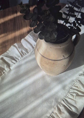 Fırfırlı keten runner& Fırfırlı supla seti 7 parça çeyiz seti - Görsel 2