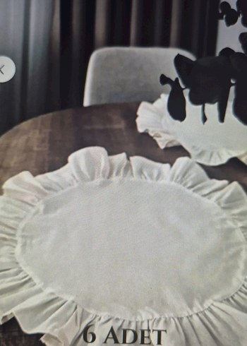 Fırfırlı keten runner& Fırfırlı supla seti 7 parça çeyiz seti - Görsel 3