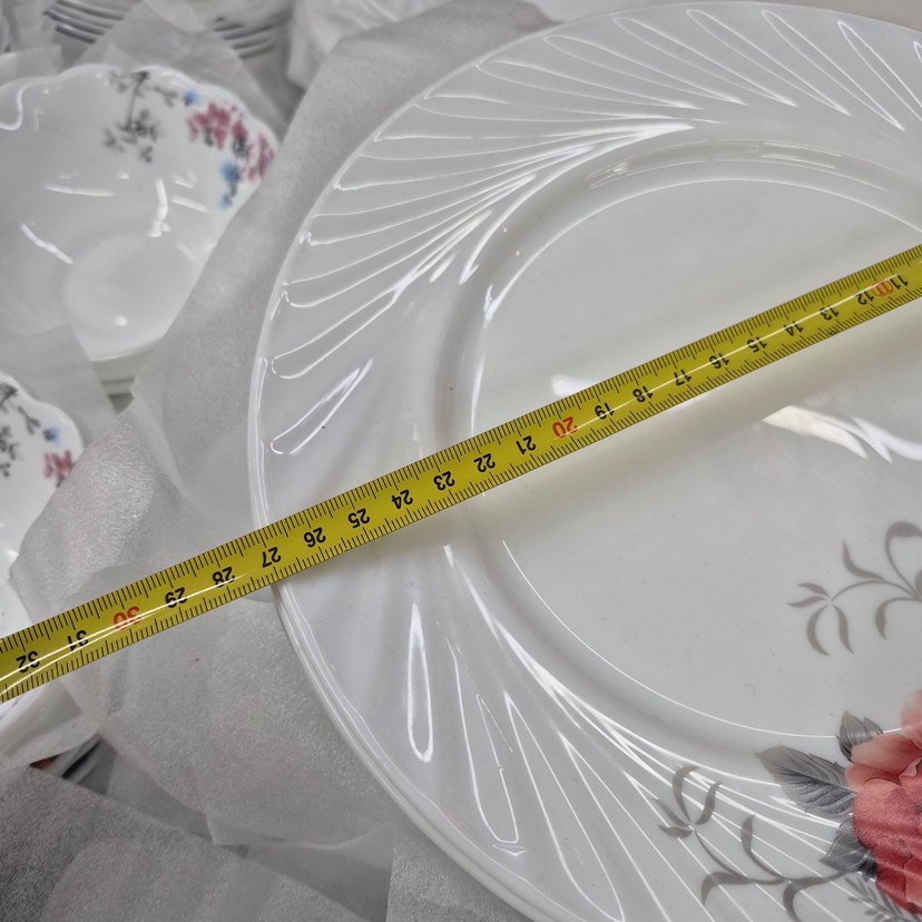 Çiçek Desenli Beyaz Tabak 4 adet - Görsel 2