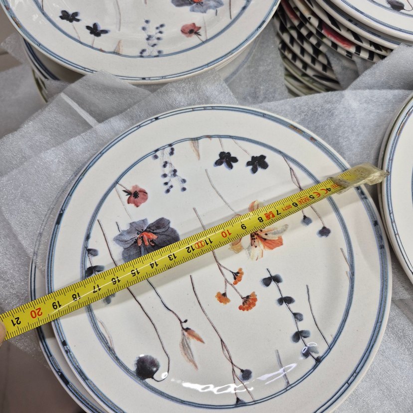 3 adet Çiçek Desenli Beyaz pasta tabağı - Görsel 2