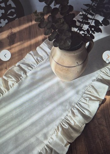 fırfırlı keten runner& 6 lı fırfırlı supla seti - Görsel 2