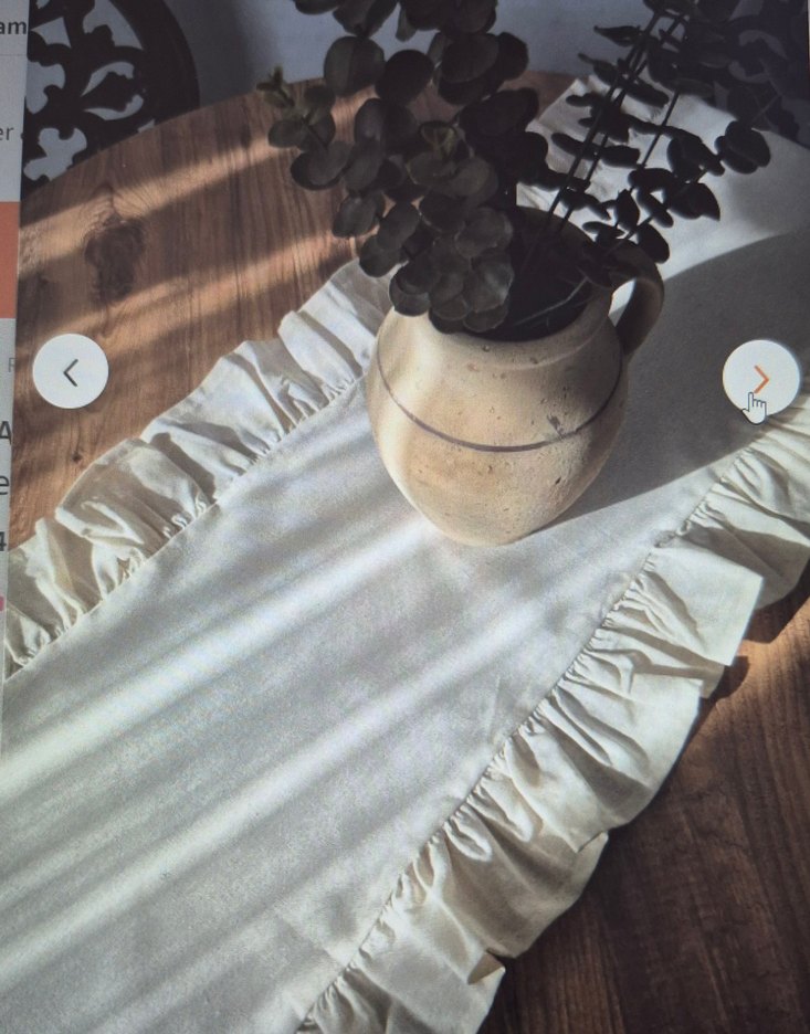 fırfırlı keten runner& 6 lı fırfırlı supla seti - Görsel 2