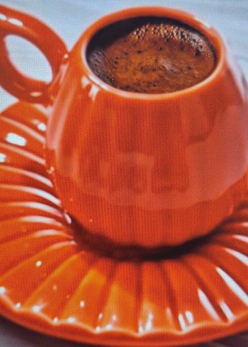 Turuncu Seramik Fincan ve Tabak Seti 2 adet - Görsel 2