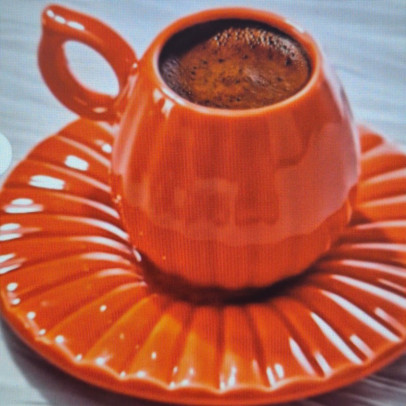 Turuncu Seramik Fincan ve Tabak Seti 2 adet - Görsel 2