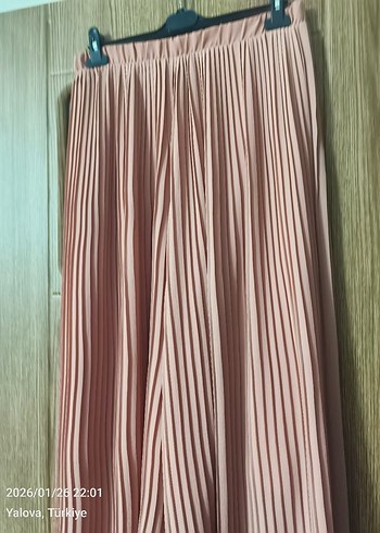 ASTARLI ŞİFON PANTOLON ETEK - Görsel 4