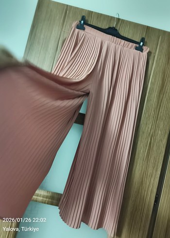 ASTARLI ŞİFON PANTOLON ETEK - Görsel 2