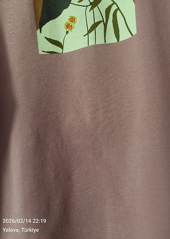 Pembe Baskılı Uzun Kollu Salaş Sweatshirt - Görsel 5