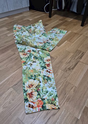 Çiçek Desenli Bohem Kadın Kumaş Pantolon - Görsel 4