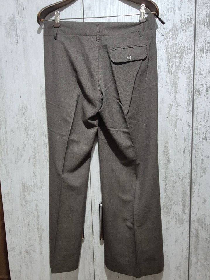 Kemerli Kahverengi Kadın Keten Kumaş Pantolon - Görsel 2