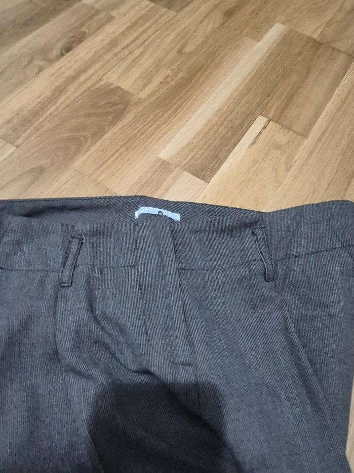 Kemerli Kahverengi Kadın Keten Kumaş Pantolon - Görsel 4