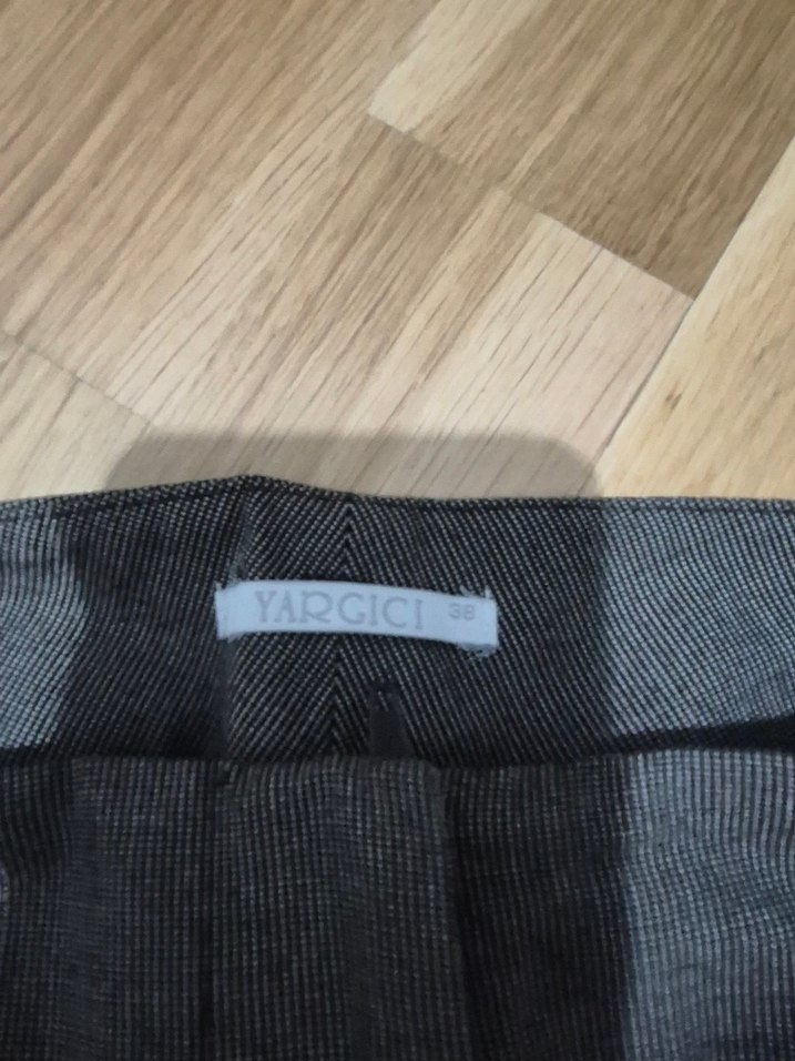 Kemerli Kahverengi Kadın Keten Kumaş Pantolon - Görsel 5