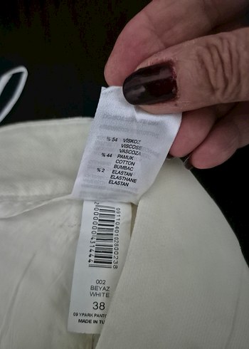 Bej Keten Kadın Pantolon - Görsel 5