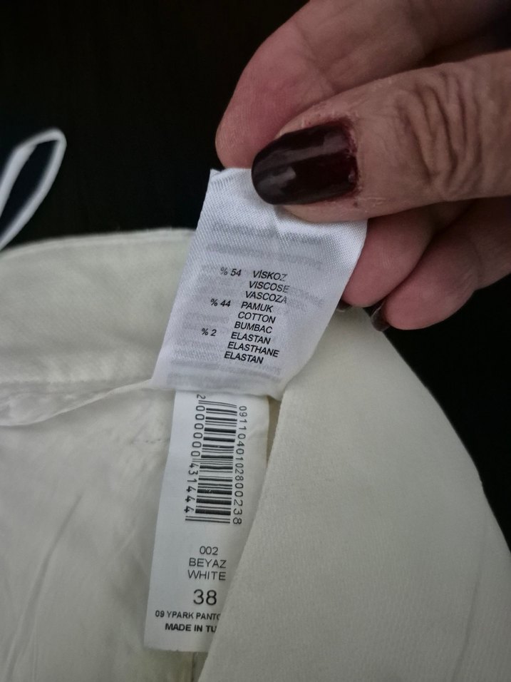 Bej Keten Kadın Pantolon - Görsel 5