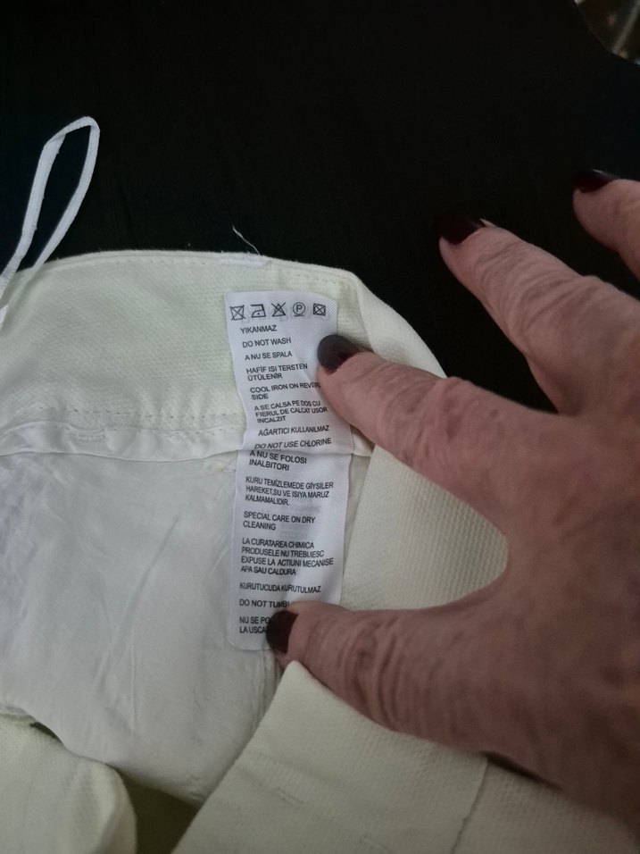 Bej Keten Kadın Pantolon - Görsel 4