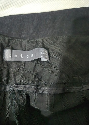 Siyah Çizgili Kadın Keten Pantolon - Görsel 3