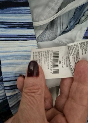 Kadın Lacivert Tie-Dye Pilili Kumaş Pantolon - Görsel 5