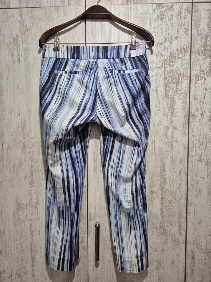 Kadın Lacivert Tie-Dye Pilili Kumaş Pantolon - Görsel 2