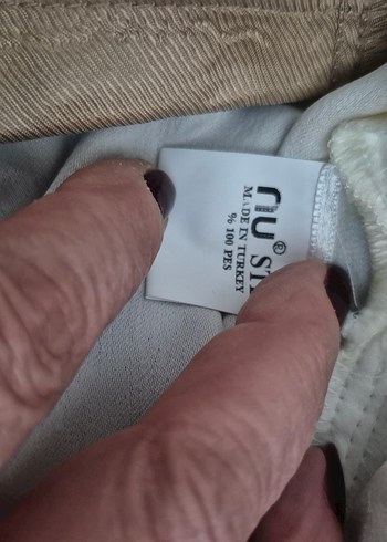 Kadın Beyaz pes Midi Bol Paça Pantolon - Görsel 4