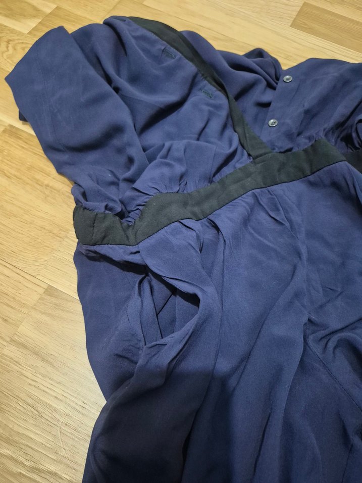 Kemerli Lacivert Kadın Uzun Tulum - Görsel 5