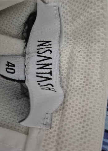 Klasik Kesim Beyaz Keten Kadın Pantolon - Görsel 3