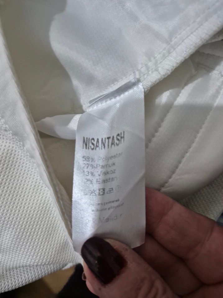 Klasik Kesim Beyaz Keten Kadın Pantolon - Görsel 4