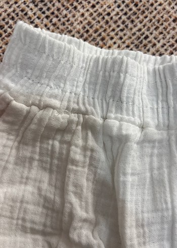 s Beden beyaz Renk Beyaz Keten Mini Şort yumuşak kumaş keten değil ama