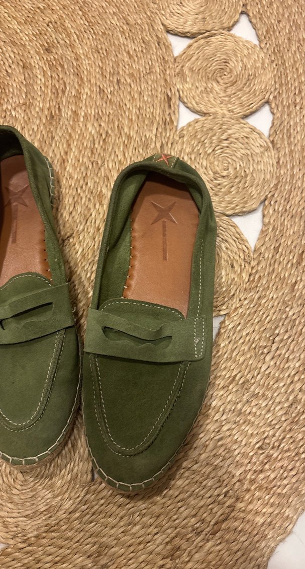 Kadın Yeşil Süet Dolgu Topuk Espadril - Görsel 5