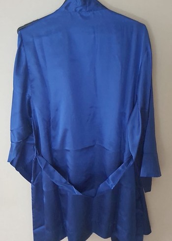 Parlak Mavi Midi Kadın Sabahlık - Görsel 3