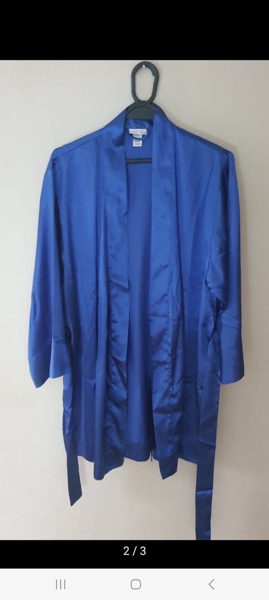 Parlak Mavi Midi Kadın Sabahlık - Görsel 2