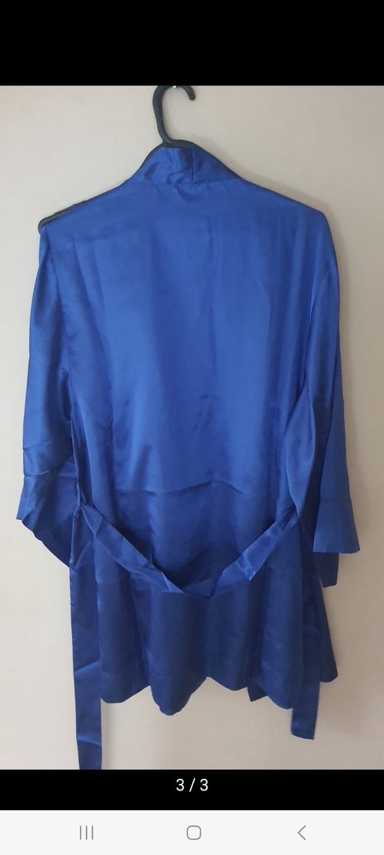 Parlak Mavi Midi Kadın Sabahlık - Görsel 3