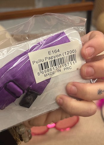 Parlak Mor Payetli Çocuk Papyonu - Görsel 3