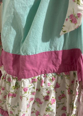 Pastel Pembe Çiçek Desenli Mutfak Önlüğü - Görsel 3