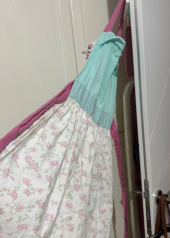 Pastel Pembe Çiçek Desenli Mutfak Önlüğü - Görsel 6