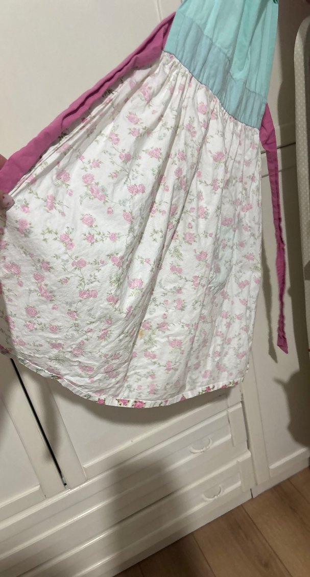 Pastel Pembe Çiçek Desenli Mutfak Önlüğü - Görsel 5