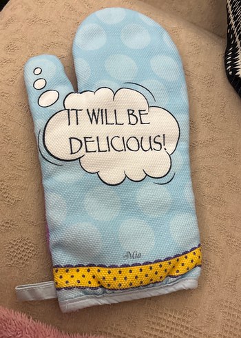 Mavi Baskılı Fırın Eldiveni - Görsel 2