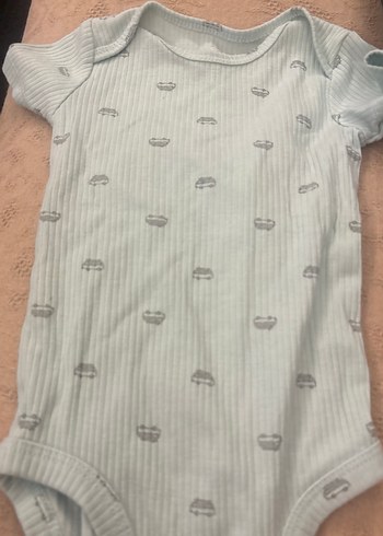 Pastel Gri Kısa Kollu Bebek Body - Görsel 2